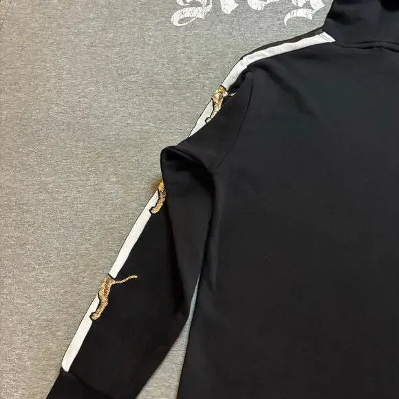 Victoria’s Secret PINK Gold Sequin Bling Pup Dog Pullover Hooded Sweatshirt - SM - Picture 8 of 11